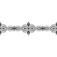 Elegant Black Ornament Border on White, Decorative Element vector