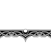 Black and White Geometric Border With Pearl Center vector
