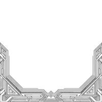 Art Deco Geometric Frame Border Element, Blank Space, Black White vector