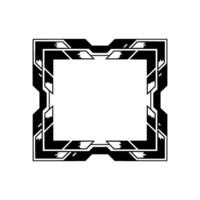 Abstract Geometric Frame With Metallic Effect on White Background vector
