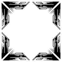 Futuristic Tech Frame Grayscale Geometric Corner Border vector