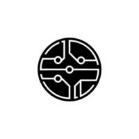 Minimalist Circuit Board on White Technology vector