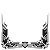 Art Deco Frame Border, Black White Decorative , Empty Space for Text vector