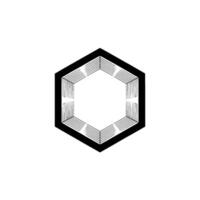 Abstract Hexagon With Rays, Minimalist Geometric Illustration vector