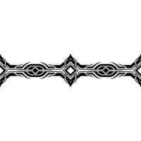 Geometric Tribal Line Art Decorative Border Element on White vector
