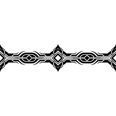 Geometric Tribal Line Art Decorative Border Element on White
