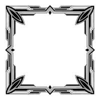 Art Deco Frame, Black and White Geometric Border, Decorative Element, Blank Space vector
