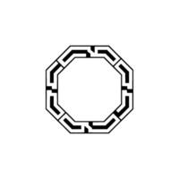 Minimalist Octagon Geometric Black and White Concept vector