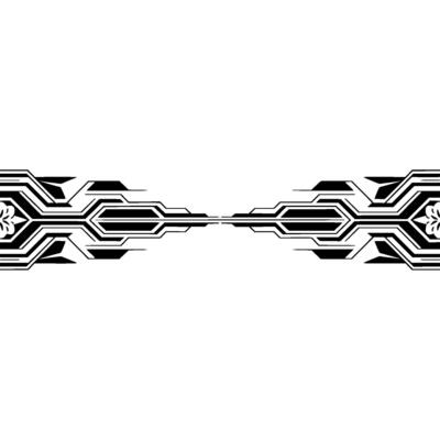 Geometric Circuitry , Modern Tech Aesthetic, Black and White