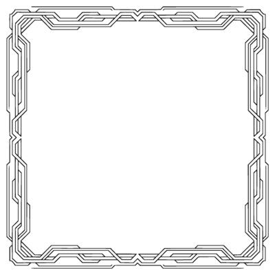 Geometric Frame Minimalist Black and White Border, Modern Aesthetic
