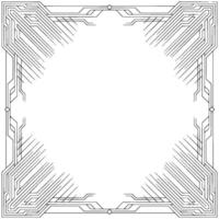 Art Deco Frame With Geometric Lines, Modern Elegant Border vector