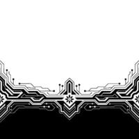 Abstract Circuitry Black White Tech Background vector