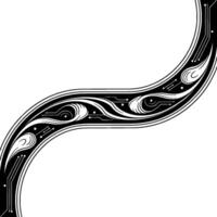 Abstract Circuitry Ornament, Black White, Scurve vector
