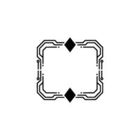 Minimalist Tech Frame With Diamonds, on Gray vector
