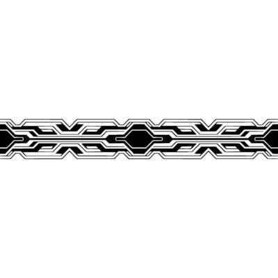 Abstract Tech Border Modern Black White Circuitry