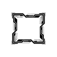 Futuristic Tech Frame With Circuit Board Details, Abstract on White vector