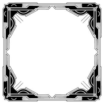 Art Deco Frame With Empty Space, Gradient and Geometric Details vector