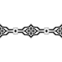 Geometric Floral Border Black and White Elegant Element vector