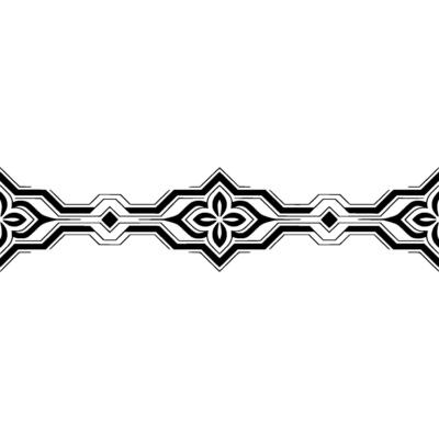 Geometric Floral Border Black and White Elegant Element