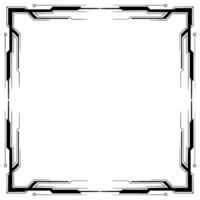 Futuristic Tech Frame in Black and White, , Digital vector