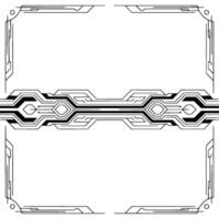 Futuristic Tech Border , Circuit Board Elements, Minimalist Style vector