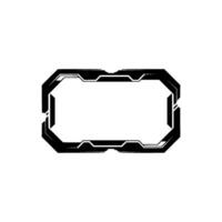 Futuristic Black Frame With Glowing Details on White Background vector