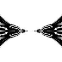 Tech Abstract Black White Geometric on White Background vector