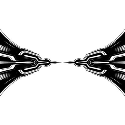 Tech Abstract Black White Geometric on White Background
