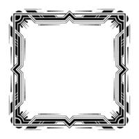 Art Deco Frame Geometric Border, Black White, vector