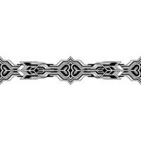 Abstract Ornamental Border Geometric Pattern in Black and White vector