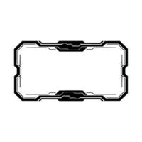 Futuristic Ui Frame Template Black Tech Border on Gradient Background vector