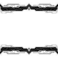 Modern Tech Border Frame Futuristic Circuit Board Elements on White vector