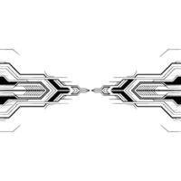 Minimalist Futuristic Tech Black and White Lines and Geometry vector
