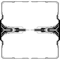 Futuristic Tech Frame Digital Interface Border, Abstract, vector
