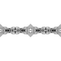 Geometric Art Deco Ornament on Grayscale Background vector