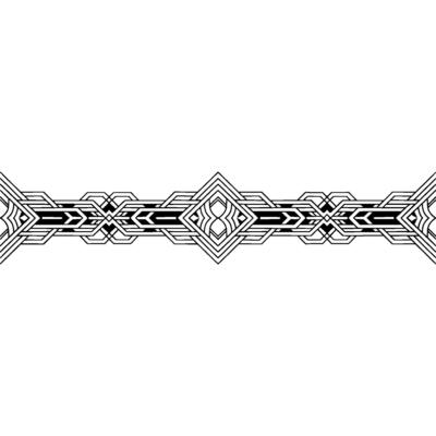 Geometric Art Deco Ornament on Grayscale Background