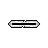 Abstract Circuit Board Tech Arrows on White Background vector