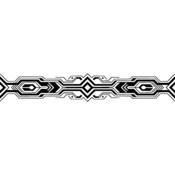 Futuristic Tech Circuit Border Element on Grayscale Background vector