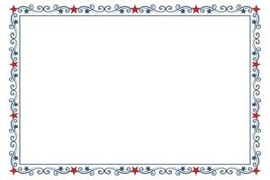 Square Frame with Patriotic Swirls vector
