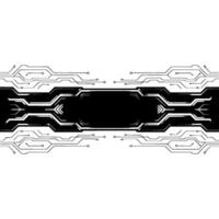 Tech Banner Minimalist Circuit Board , Black and Silver vector