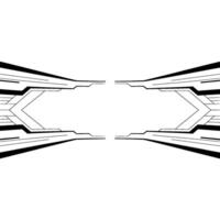 Minimalist Tech Abstract Geometric Black Lines on White Background vector