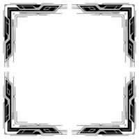 Art Deco Corner Frame, Black and White Geometric Border, Elegant vector