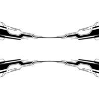 Futuristic Tech Frame Black and White Circuitry on Gradient Background vector