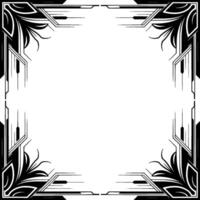 Art Deco Frame With Floral and Geometric Elements vector