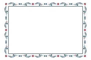 Patriotic Swirl Border with Red and Blue Stars vector