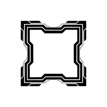 cyberpunk cuadrado marco, geométrico tecnología en ligero gris vector