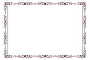 July Fourth Fancy Frame with Red Stars vector