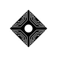 Modern Minimalist Tech Diamond Circuit Board vector