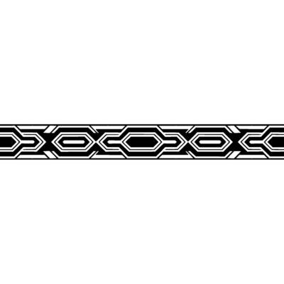 Geometric Black and White Border Pattern, Abstract, Minimalist, Element