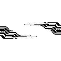 Tech Circuitry Minimalist Black Lines on Gray Background vector